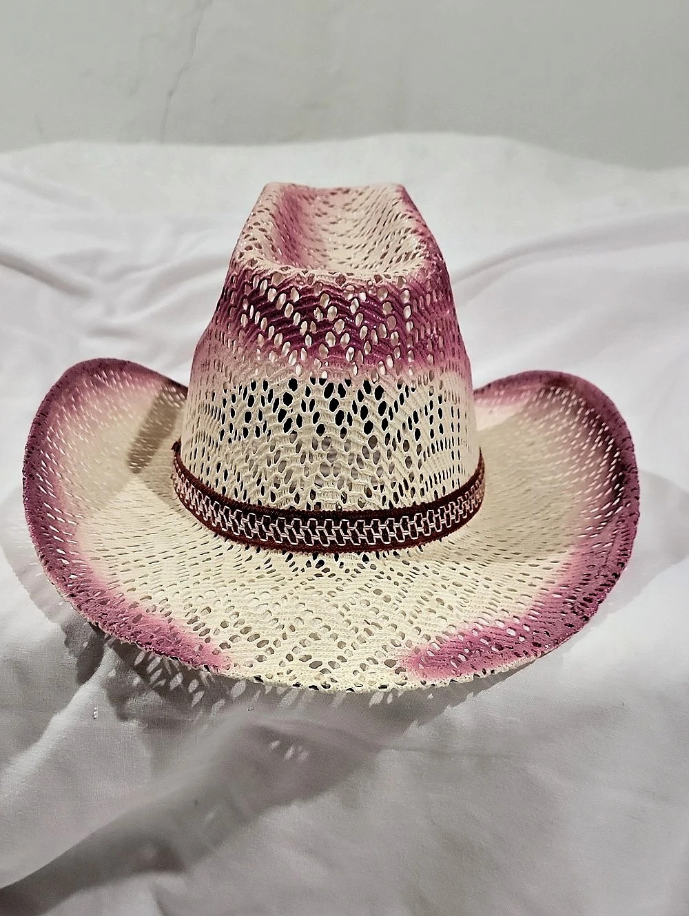 Sombreros Jaquelin Sombrero Jaquelin Pink/ Mauve & Cream Western Hat